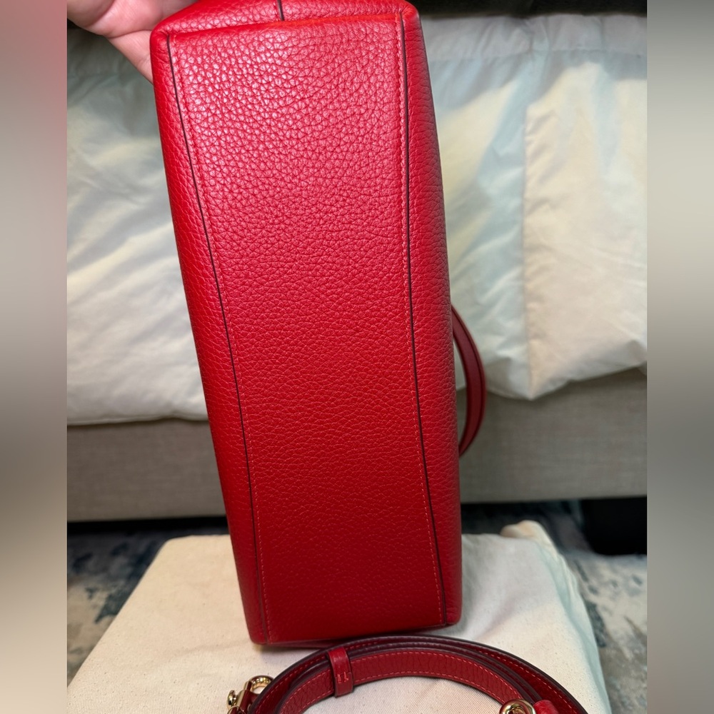 Coach Laurel Pebbled Leather Shoulder Bag in Red - Picture 5 of 11